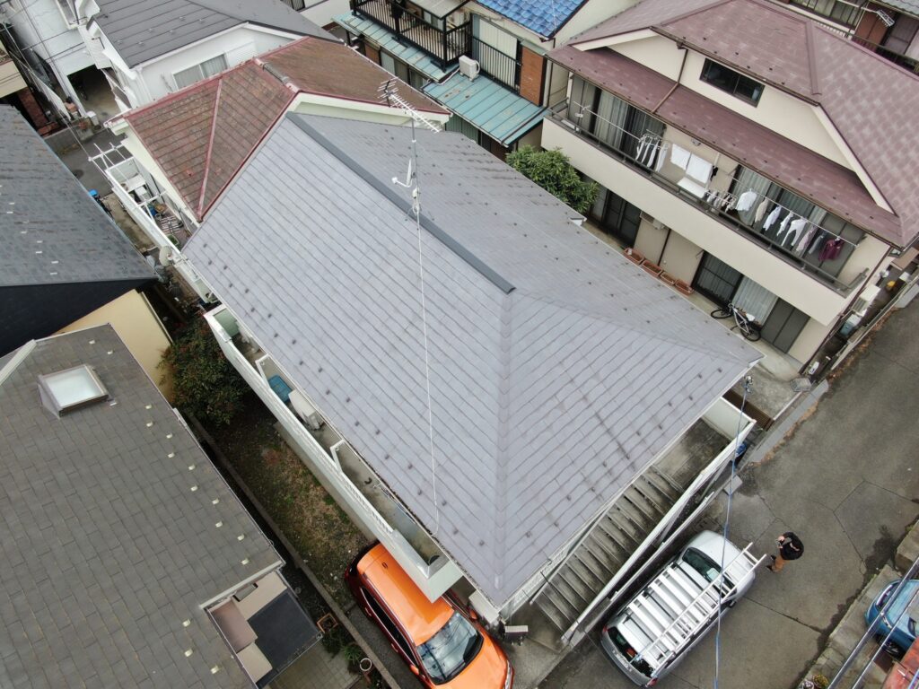 屋根重ね葺き工事　ガルバリウム鋼板　アイジー工業　スーパーガルテクト