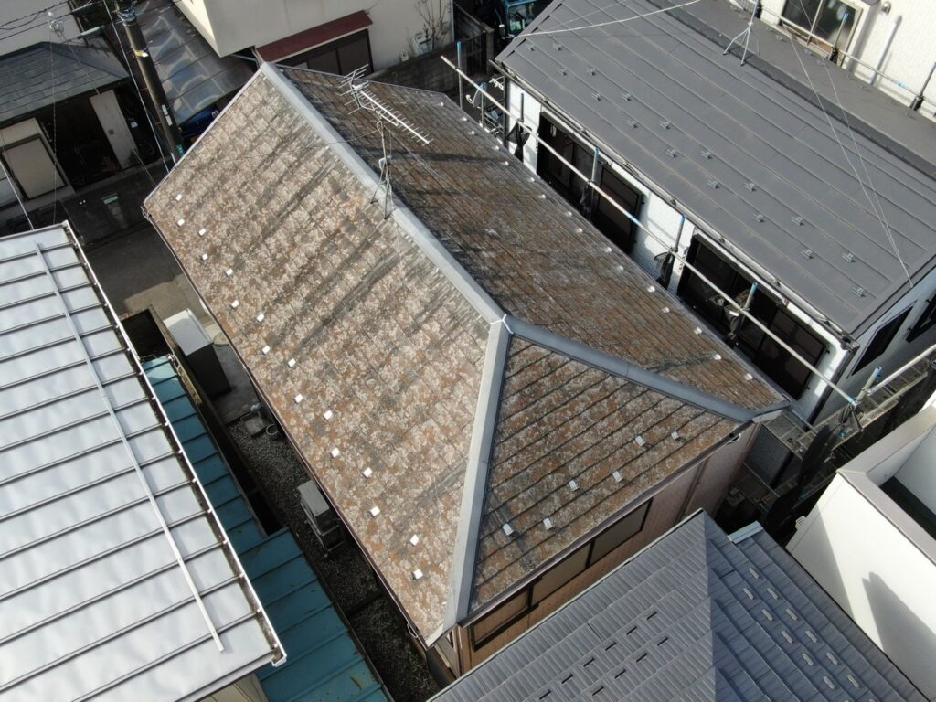 屋根重ね葺き工事  ガルバリウム鋼板　アイジー工業 スーパーガルテクト